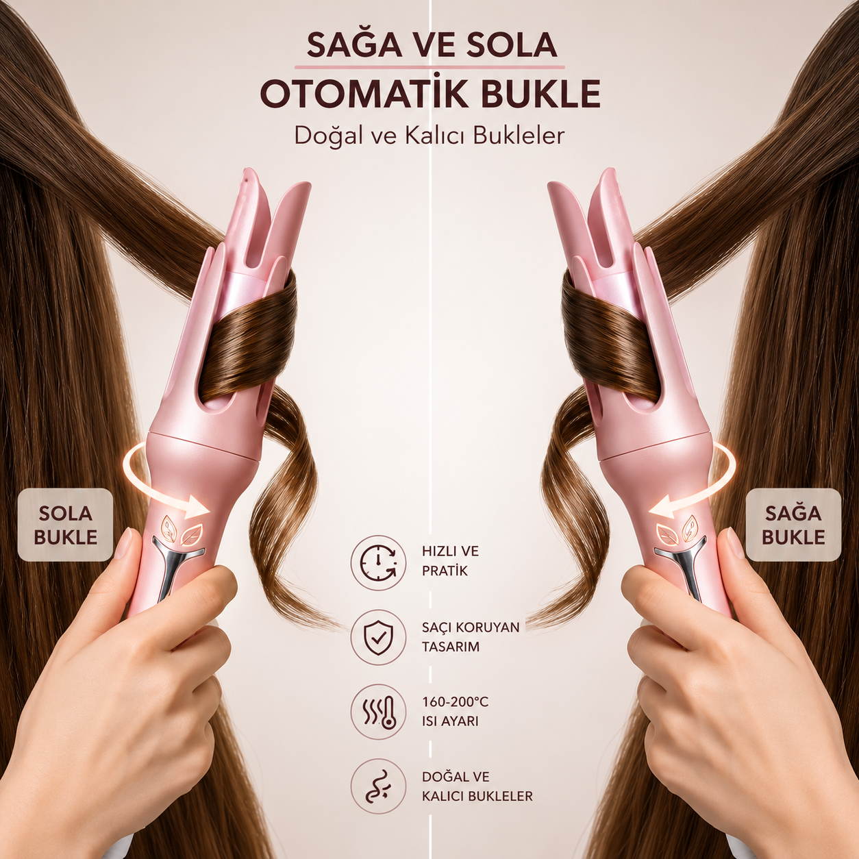 Zivox™ Otomatik Bukle Yapıcı Saç Şekillendirici
