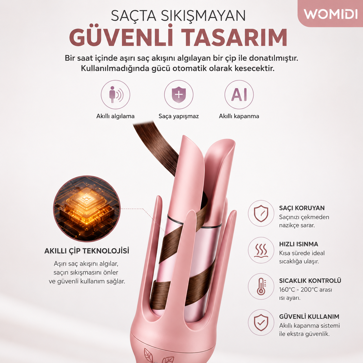 Zivox™ Otomatik Bukle Yapıcı Saç Şekillendirici