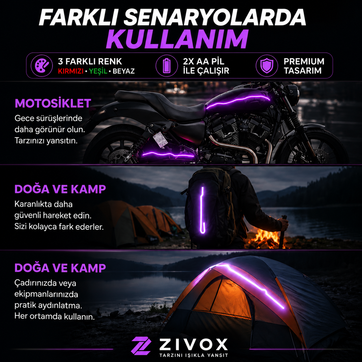 Zivox™ NeonRide LED Şerit