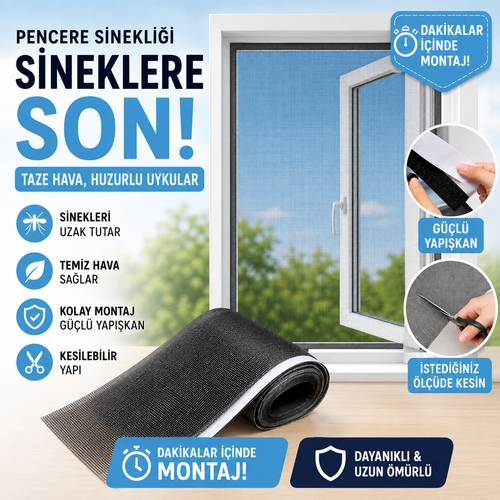Zivox™ 150✖️130 CM Cırt Bantlı Pencere Sinekliği