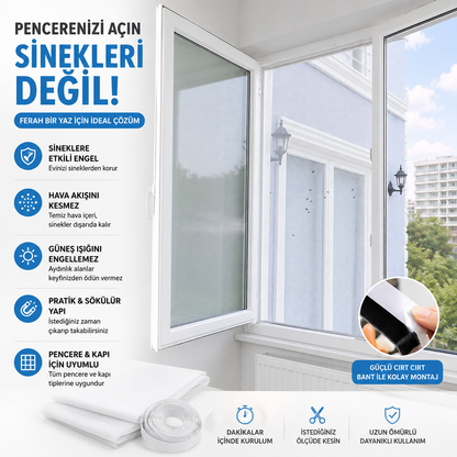 Zivox™ 150✖️130 CM Cırt Bantlı Pencere Sinekliği